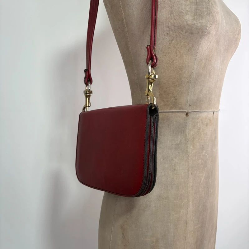 red leather shoulder bag