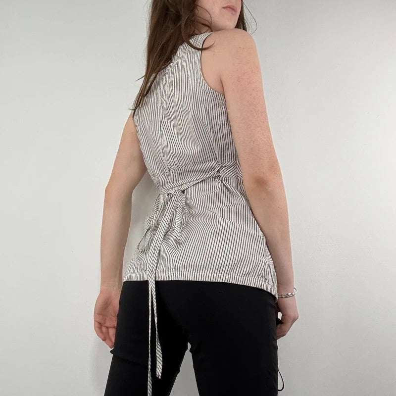pinstripe g-star cotton cargo waistcoat shirt