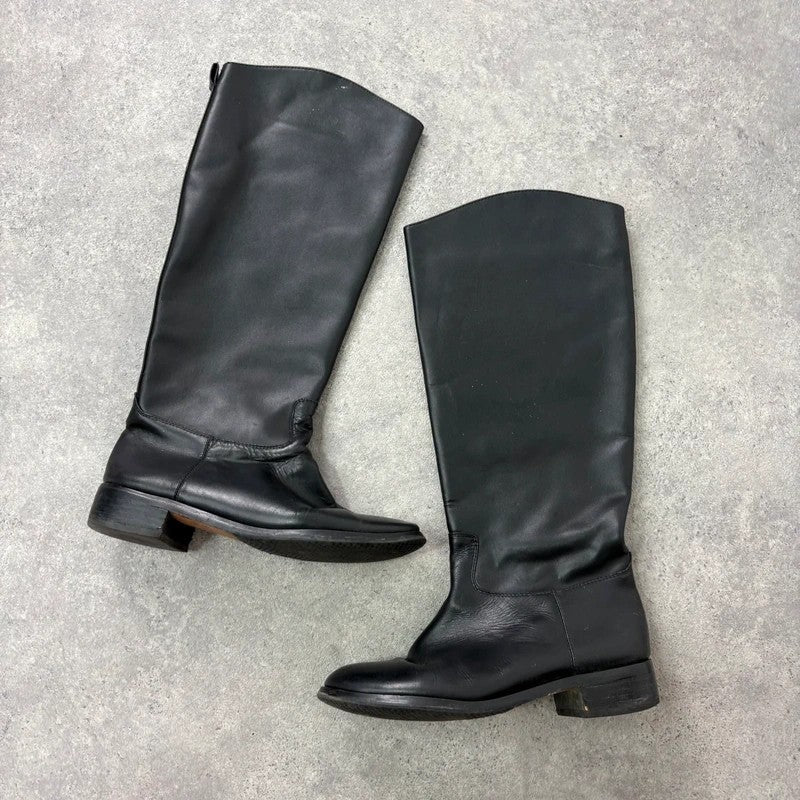 Valentino Black leather riding boots