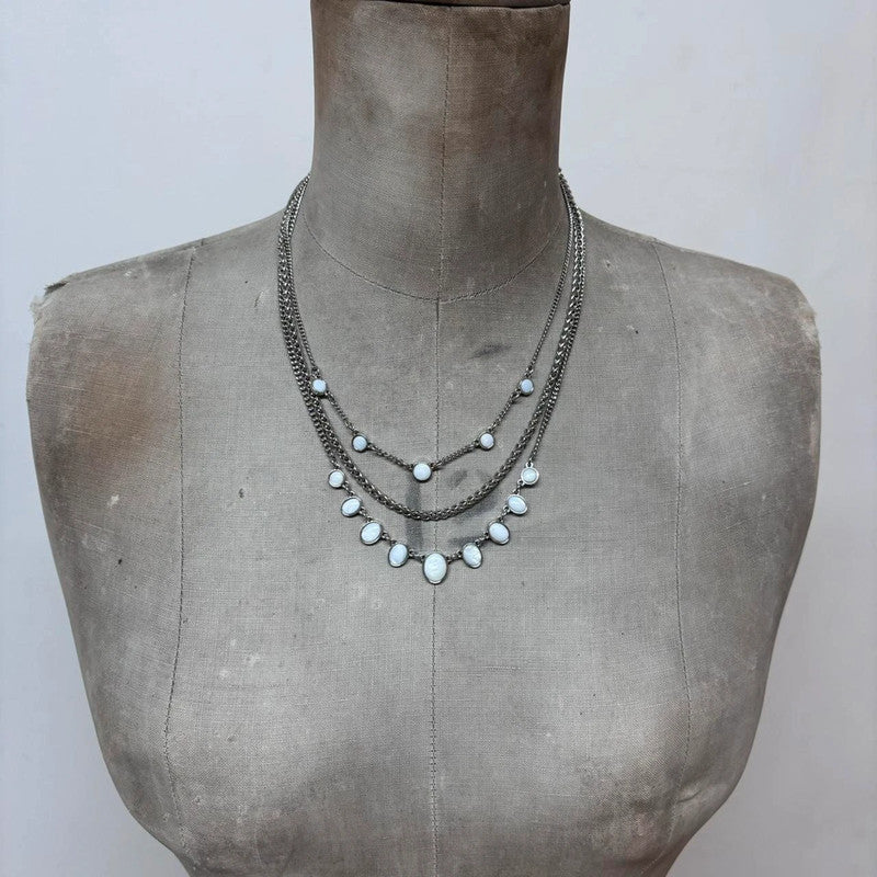 layered pearl chain necklace