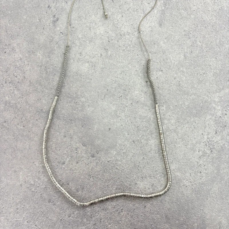 Silver beaded necklace