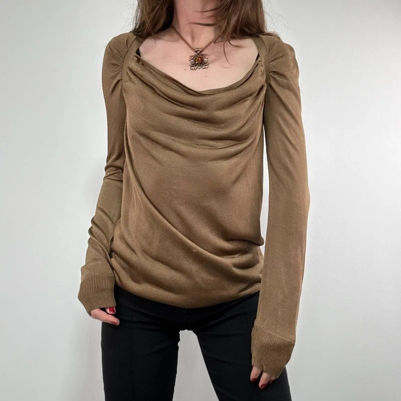 slouchy knit draped top