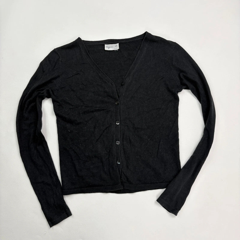 black cropped button cardigan
