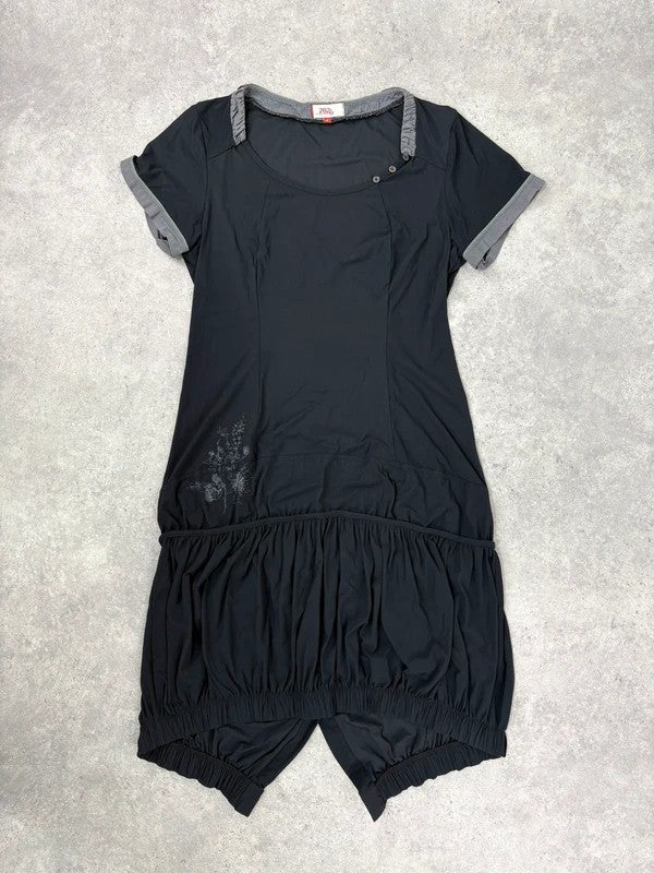 Black jersey slouchy grunge t-shirt dress