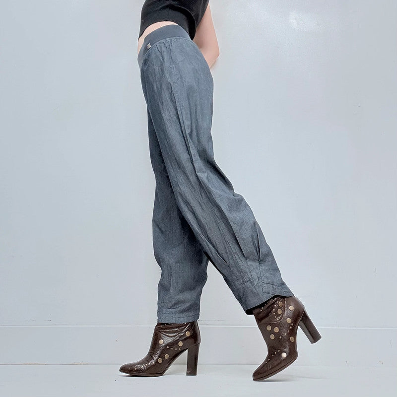 Cop Copine blue structured pleated trousers