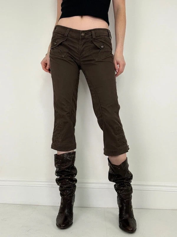 napoleonic brown cropped capri pants