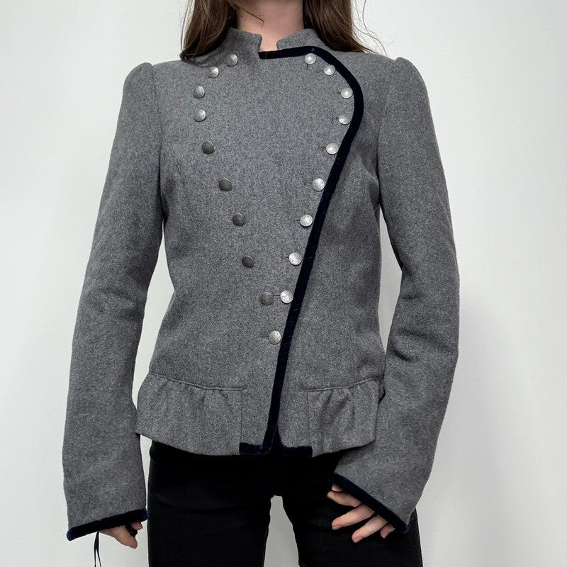 studded wool military napolionic jacket