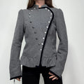 studded wool military napolionic jacket