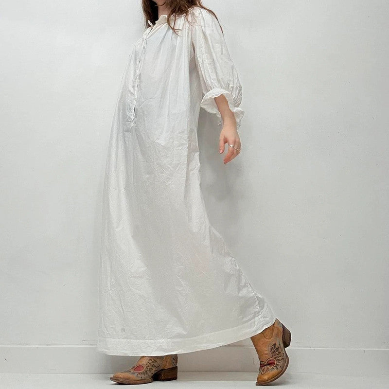 white lace embroidered nightie dress