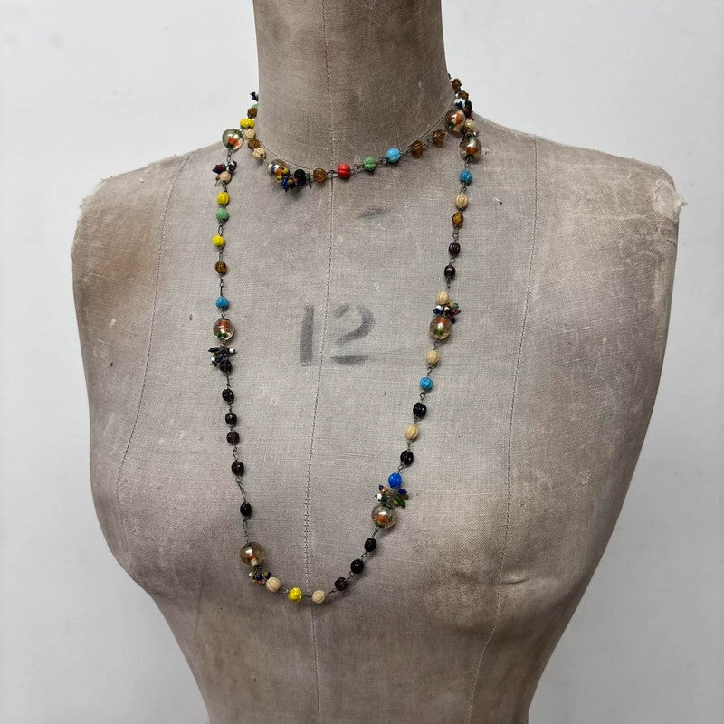 layered beaded chain necklace