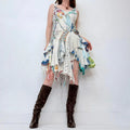 patchwork grunge fairy white dress