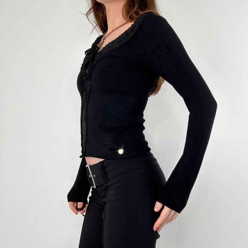black sheer cinched Morgan top