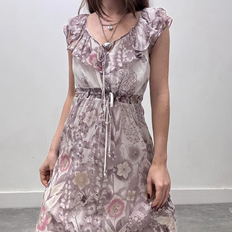 sheer floral floaty summer dress