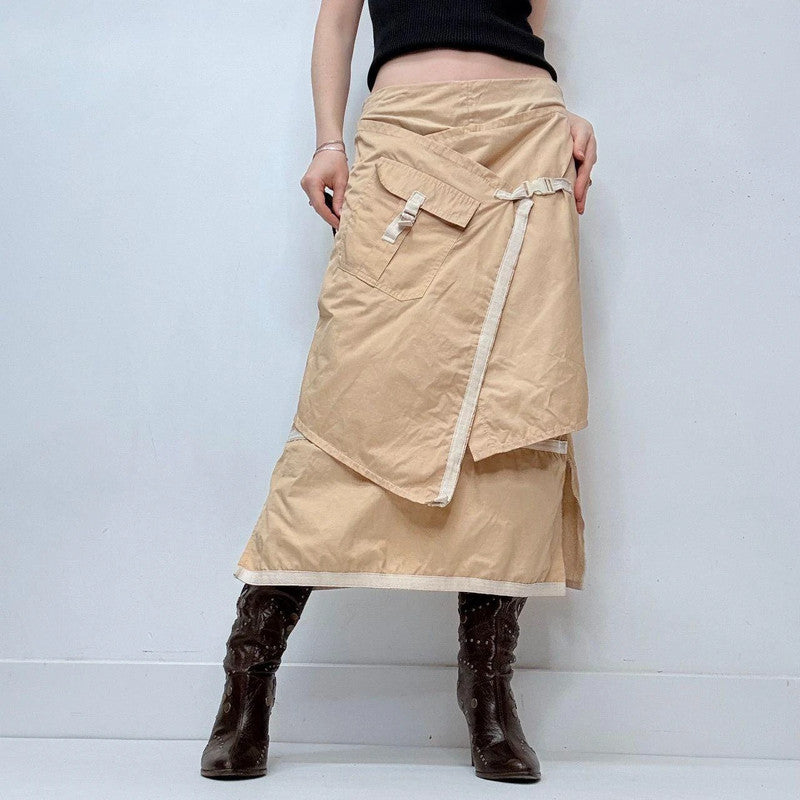 tan asymmetric utility skirt