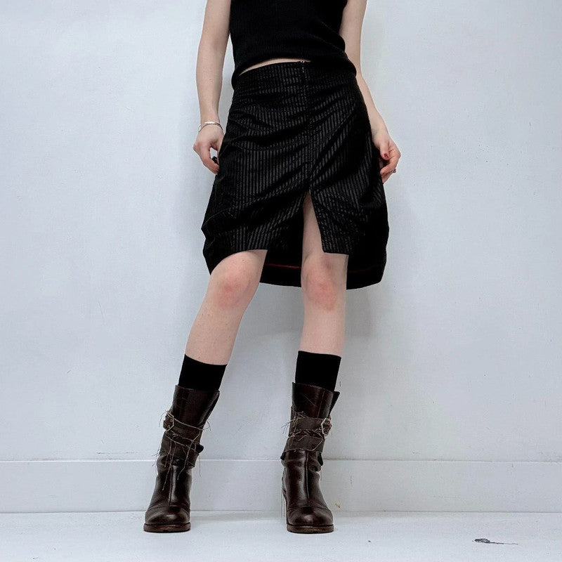 pinstripe slit front cop copine skirt