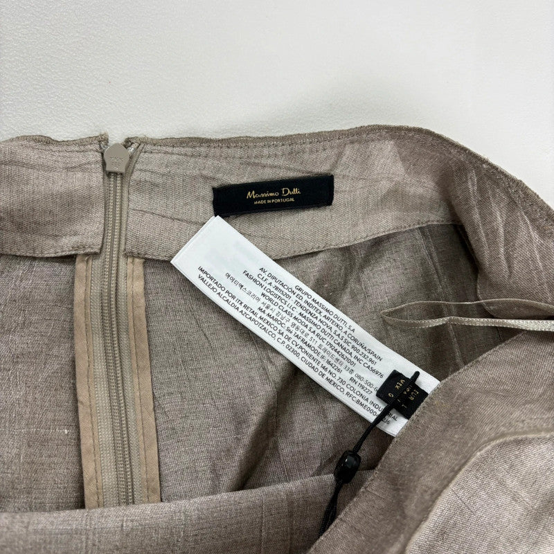 Massimo Dutti flared aline minimalist slit skirt