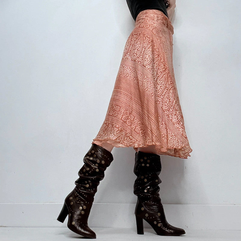 silk floaty paisley silk boho wrap skirt