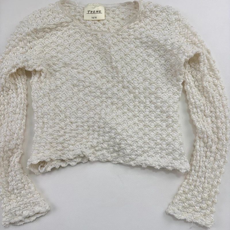 Lace Textured Ruffle Top