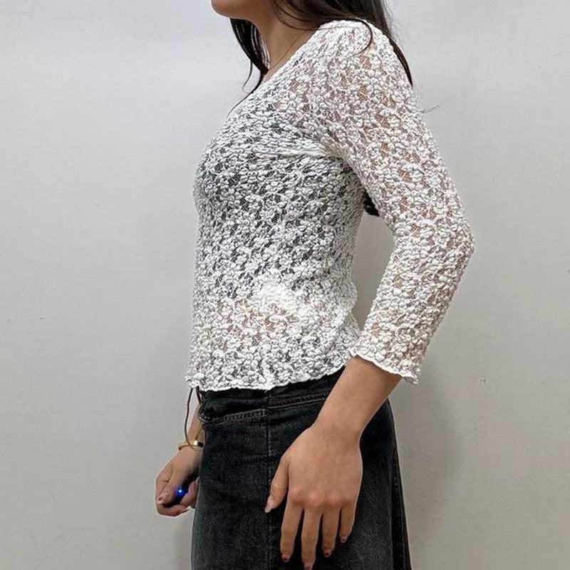 Coquette sheer lace top
