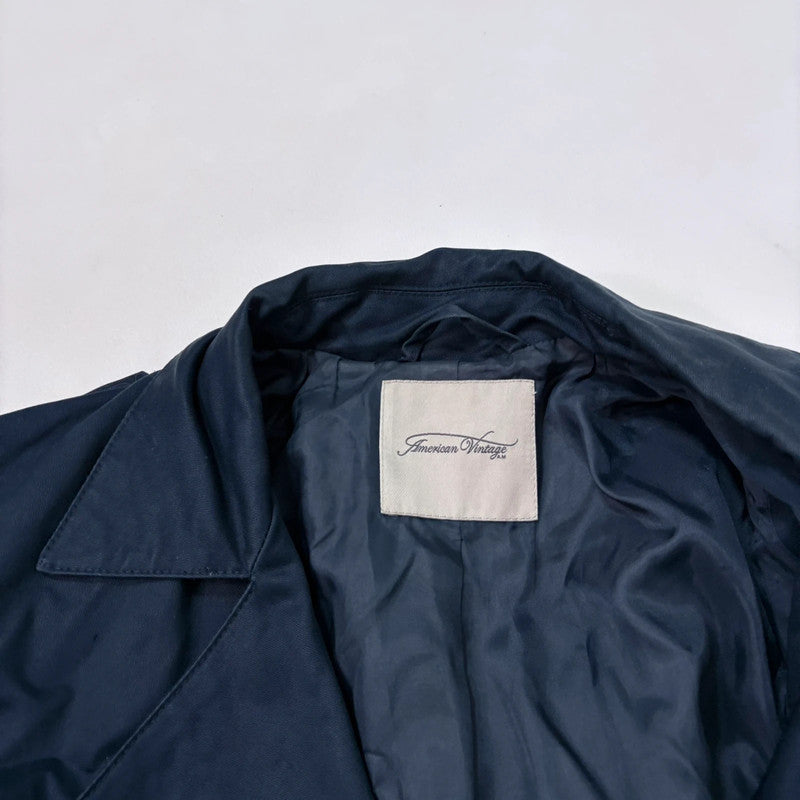 navy American vintage trench coat