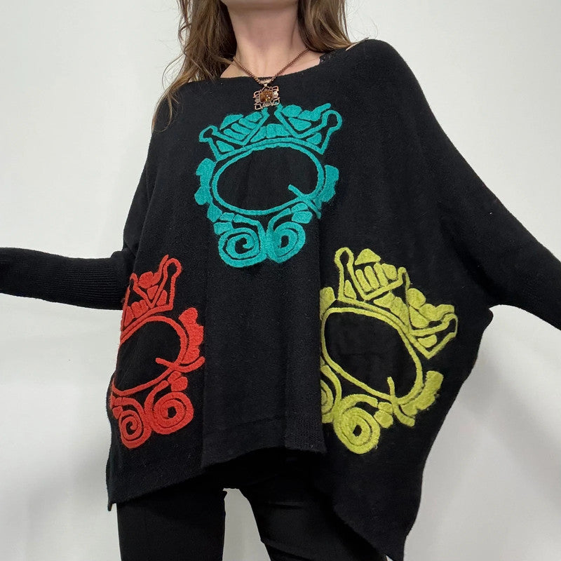 black batwing slouchy Save The Queen jumper
