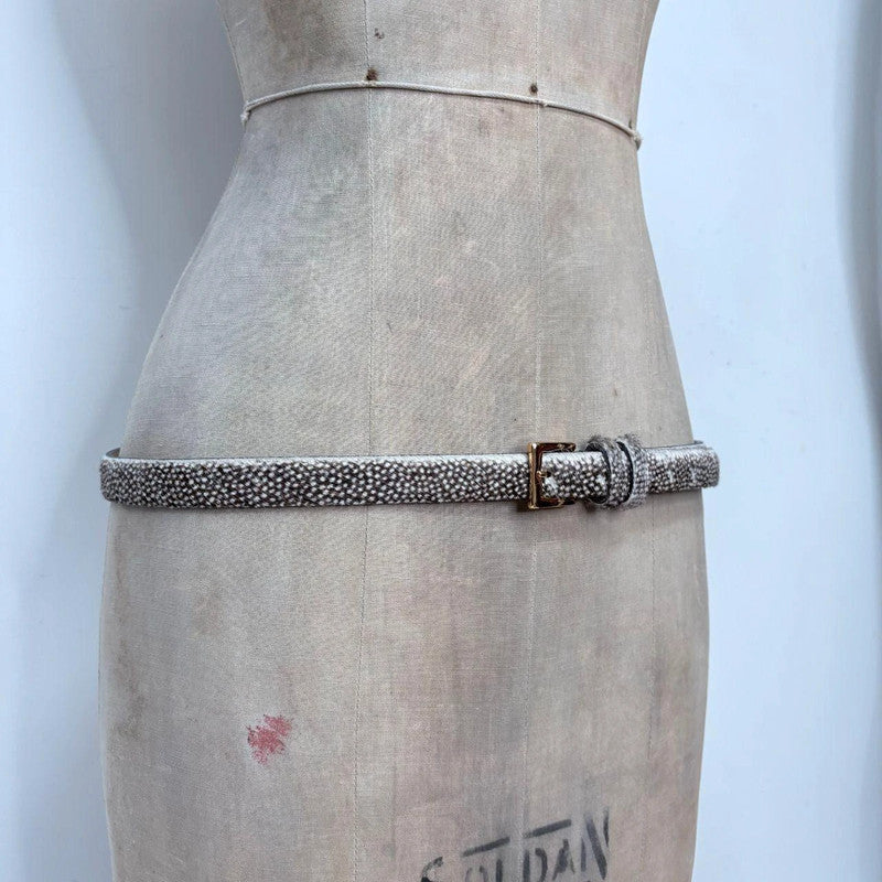 pony cowhide polkadot leather belt