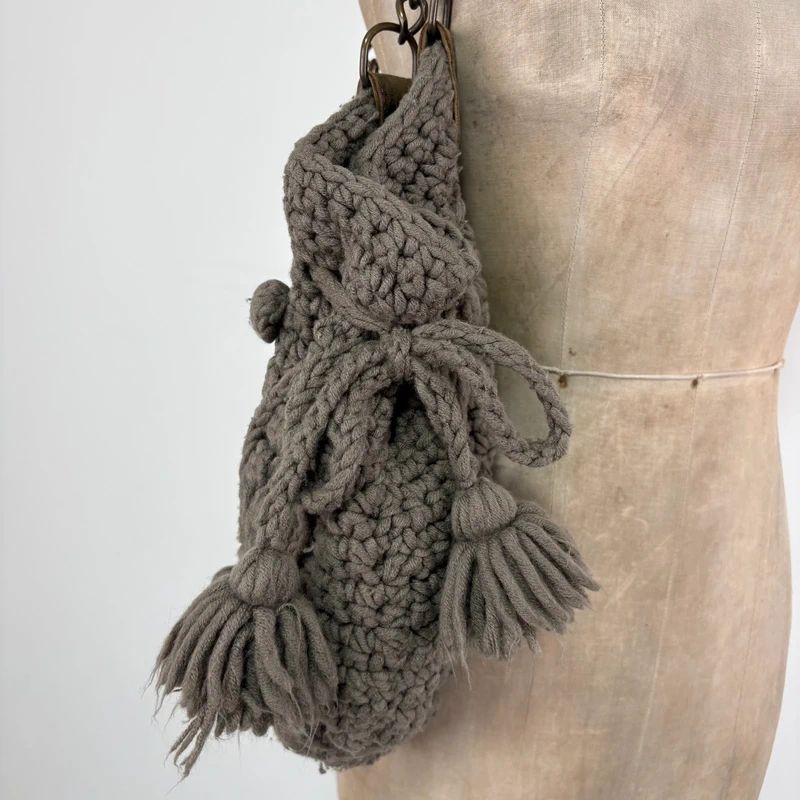 knitted slouchy shoulder bag