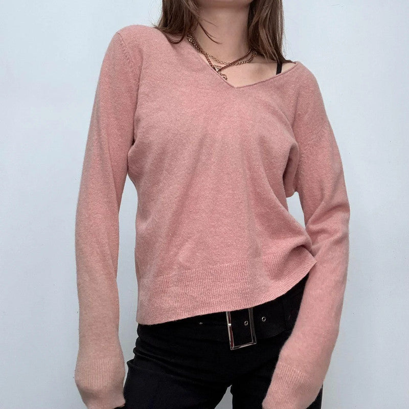 slouchy pink wool knitted jumper