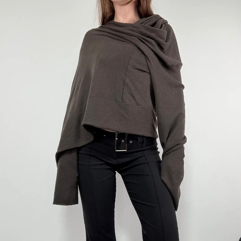 ultra slouchy asymmetric wrap cardigan