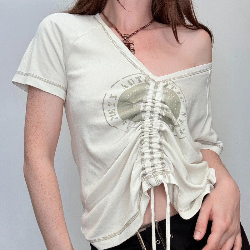 slouchy off the shoulder cotton t-shirt