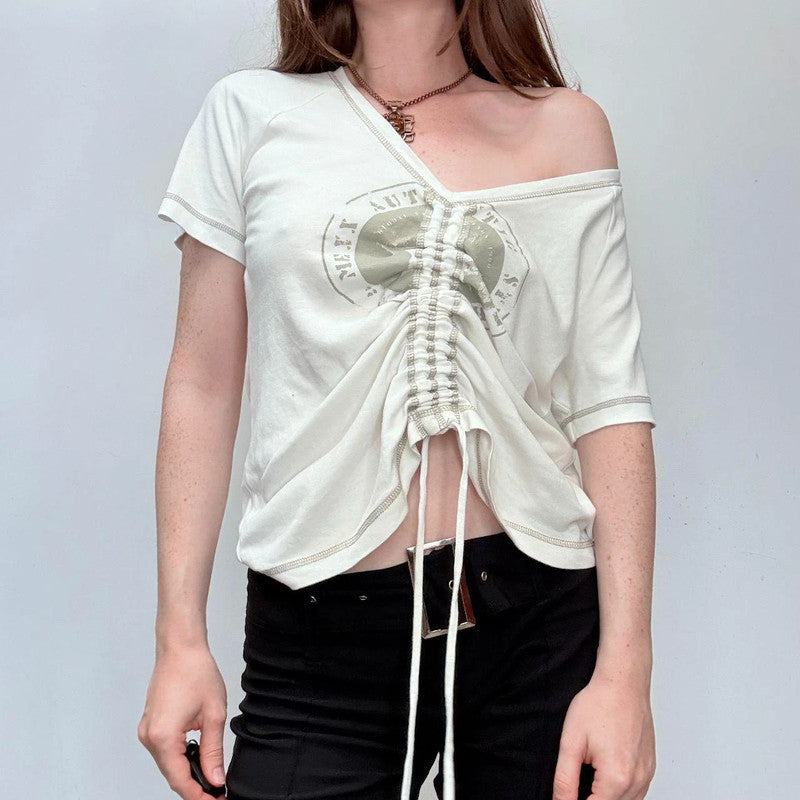 slouchy off the shoulder cotton t-shirt