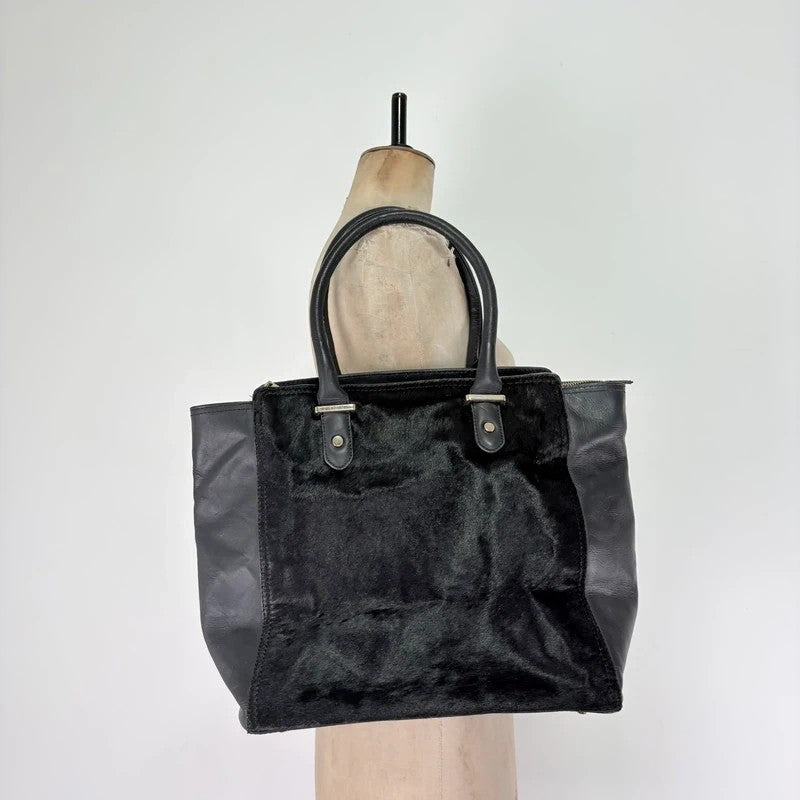 Black pony hair bag