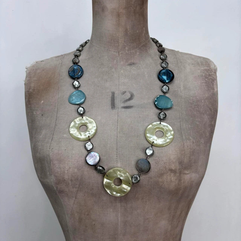 chunky long circle link necklace