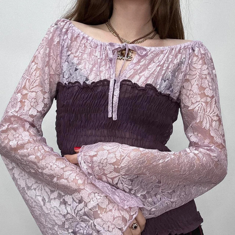 lace off the shoulder fairy top