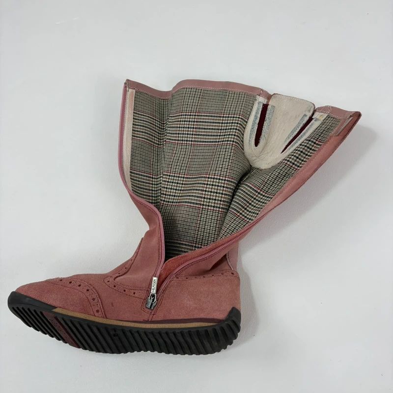 pink suede corset boxing boots