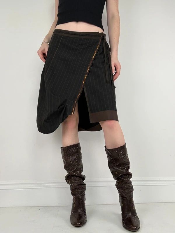 Cop Copine asymmetric puff midi skirt