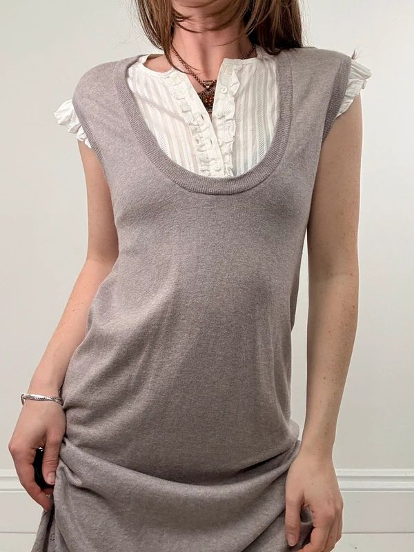 knitted Sandro layered shirt dress