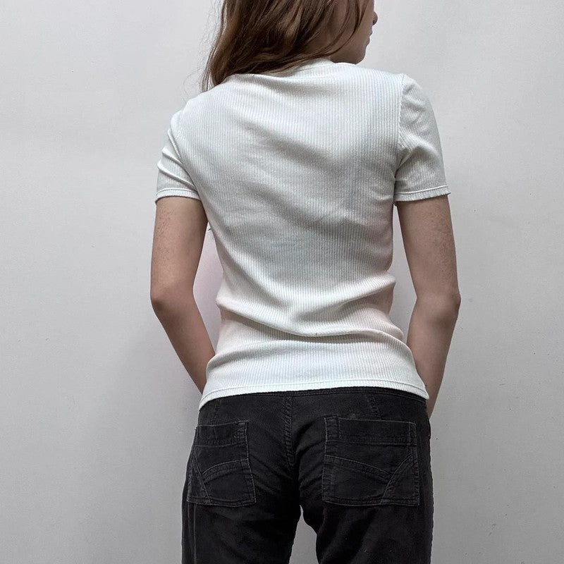 white ribbed sezane t-shirt