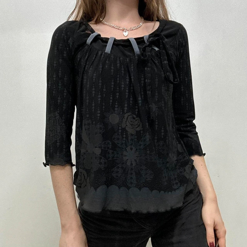 black grunge printed top