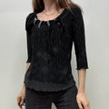 black grunge printed top
