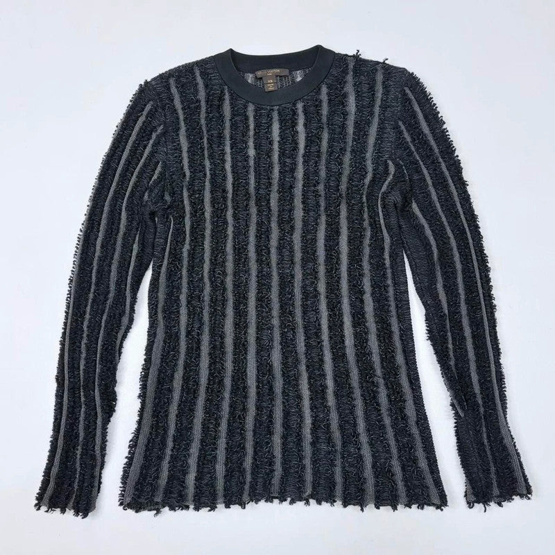 Black Louis Vuitton sheer rib knit jumper