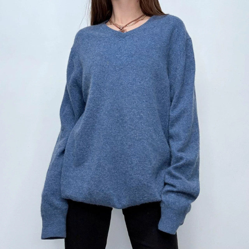 blue slouchy cashmere jumper
