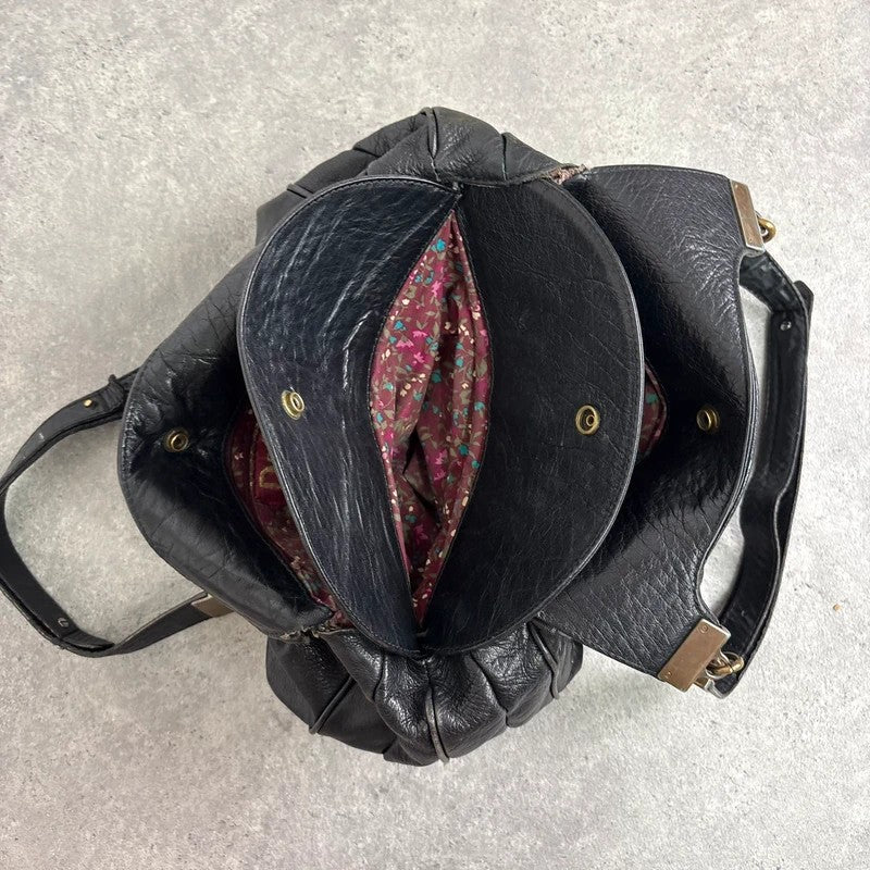 Dolce and Gabanna black leather Y2K handbag
