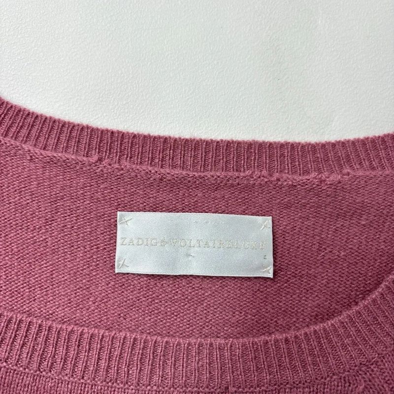 pink cashmere knitted slouchy top