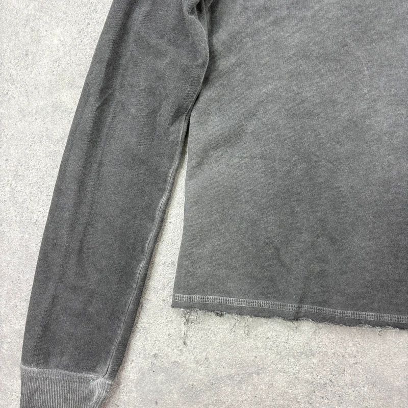 distressed cotton studded cropped sweatshirt