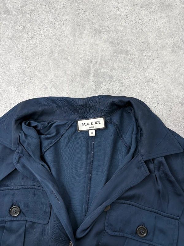 Navy satin Paul & Joe shirt dress