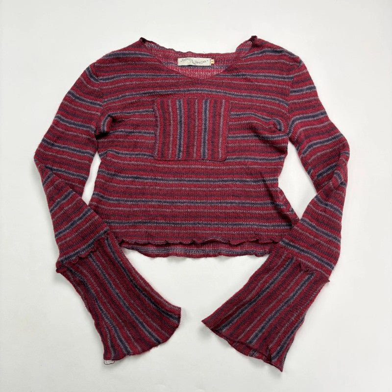 sheer mohair knit slouchy striped jumper