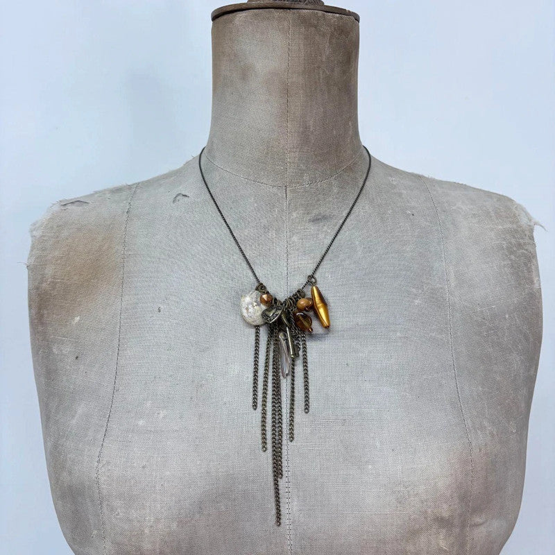 boho hanging bead necklace