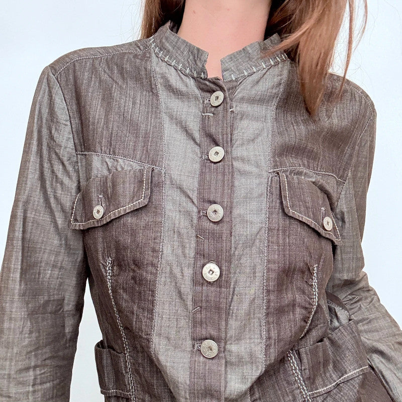 Marithé + François Girbaud fitted utility grunge jacket