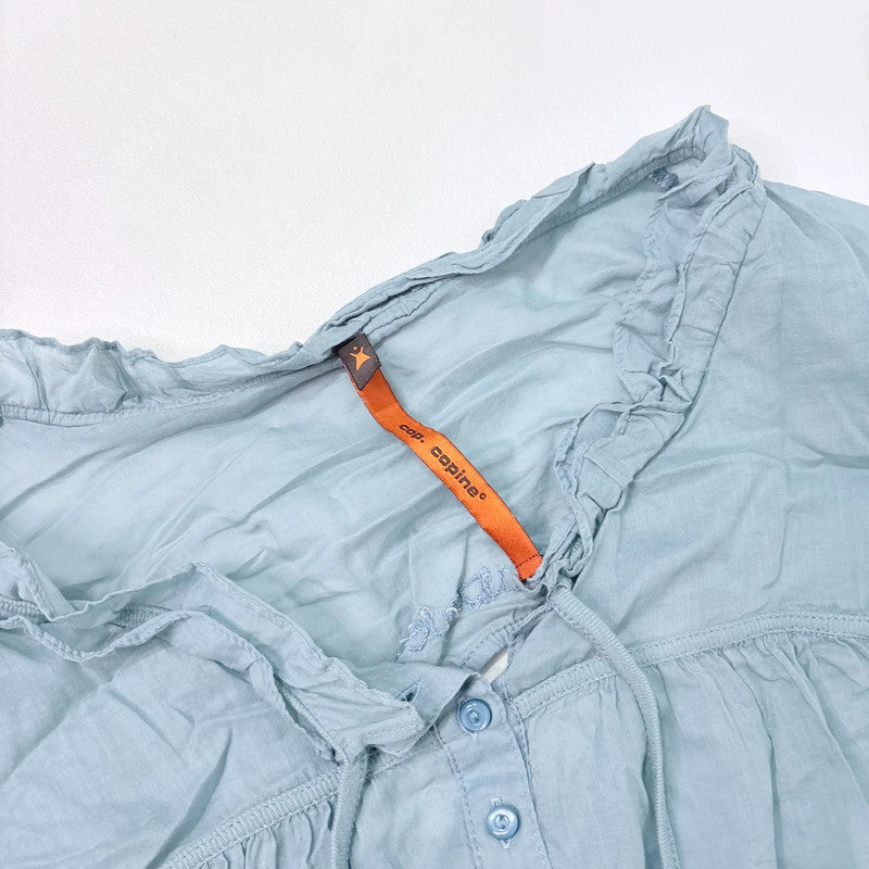 Cop Copine baby blue pleated flared shirt dress